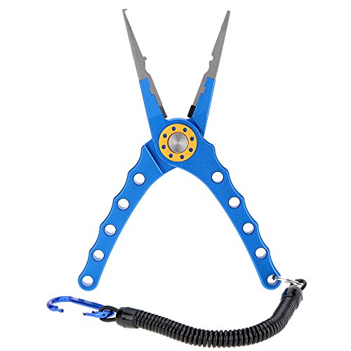 Lixada 20cm Außen multifunktionale Angeln Zangen Linie Cutter Hook Remover Tackle (Blau) (Blau)