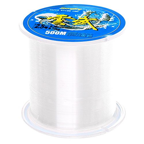 Sicai-Nylon-Angelschnur, 500 m, Monofilament, klare Nylondraht-Angelschnur, ca. 0,26 mm im Durchmesser