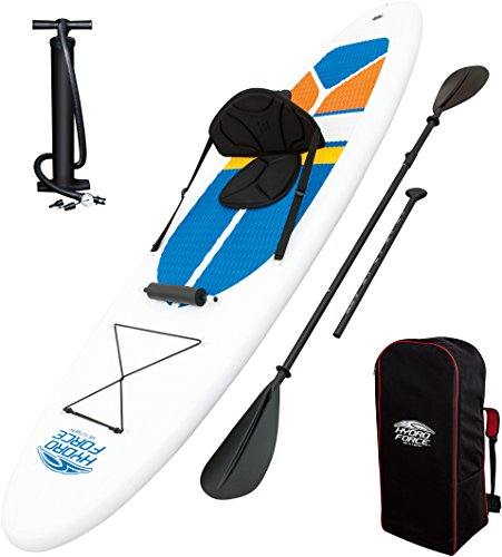 Bestway SUP White Cap Stand Up Paddle Board und Kajak Komplett-Set, aufblasbares, mit Doppel-Paddel (221cm), Hochdruck-Pumpe und Zubehör, 308 x 81 x 10 cm, bis 113kg