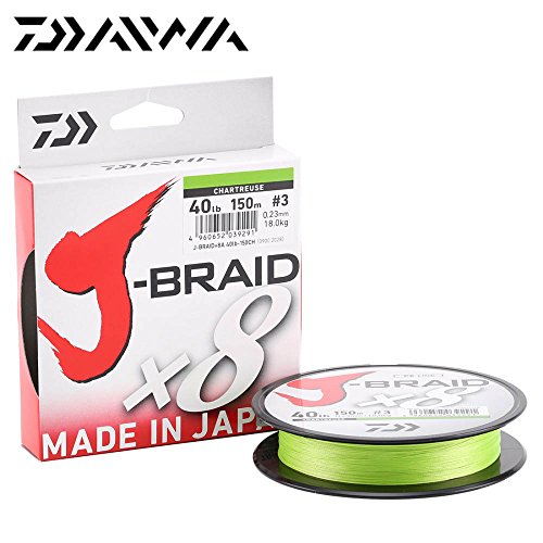 Daiwa J-Braid 8 Braid 0.13mm, 8,0kg/18lbs, 300m chartreuse, rund geflochtene Angelschnur