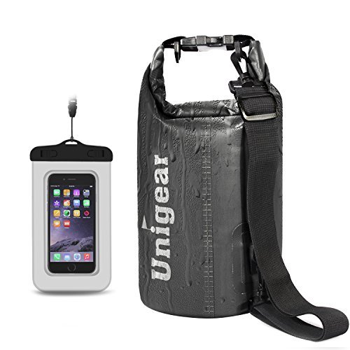 Unigear Dry Bag, 2L/5L/10L/20L/30L/40L, wasserdicht Taschen mit Handytasche und Gurte für Boot und Kajak, Angeln, Rafting, Schwimmen, Camping und Snowboarden, MEHRWEG