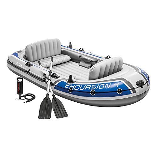 Intex Excursion 4 Set Schlauchboot - 315 x 165 x 43 cm - 3-teilig - Grau / Blau