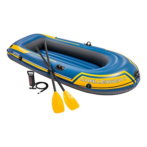 Intex Challenger 2 Set Schlauchboot - 236 x 114 x 41 cm - 3-teilig - Blau / Gelb