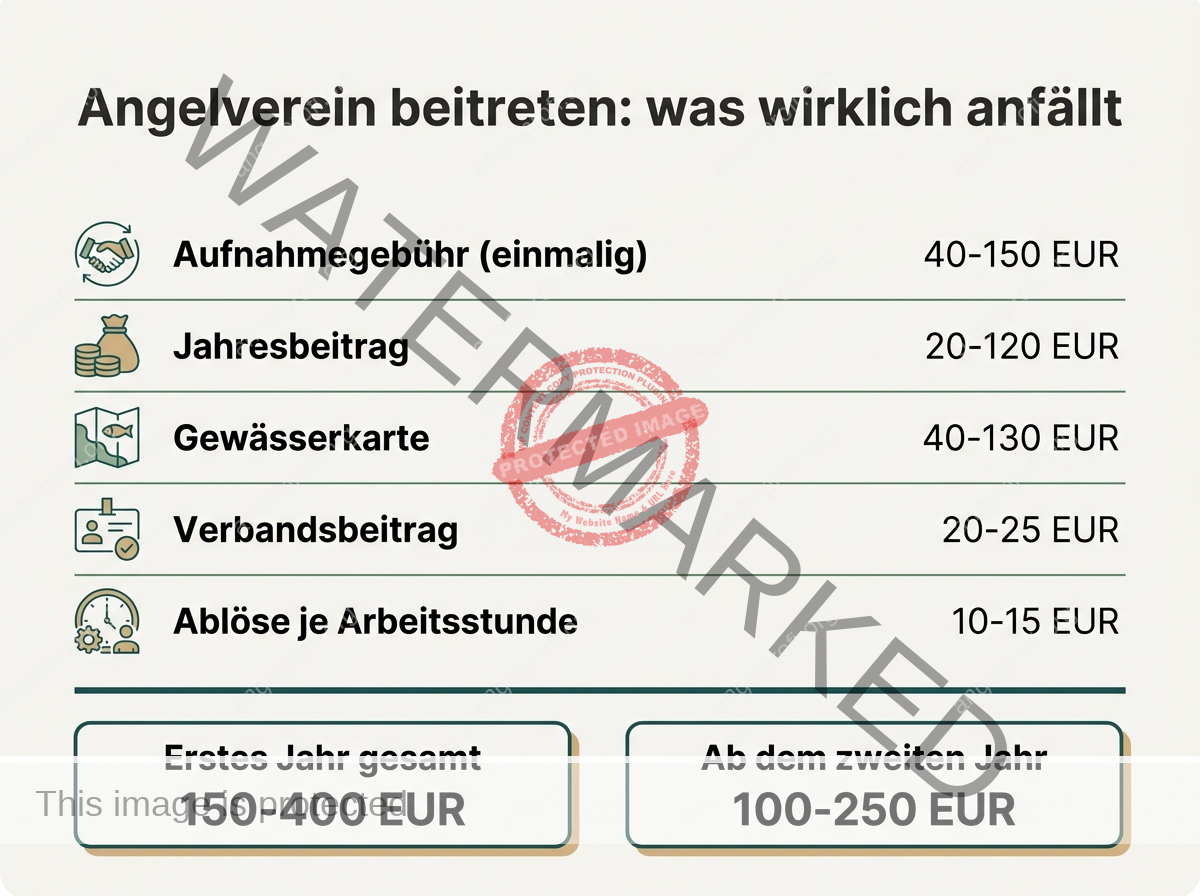Infografik zu den Kosten, wenn Angler einem Angelverein beitreten